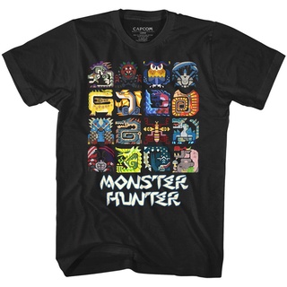 tshirtเสื้อยืดคอกลมฤดูร้อนเสื้อยืด พิมพ์ลาย Monster Hunter Beast Symbols Rpg Combat Gamer Capcom Mystery สําหรับผู้ชาย 6