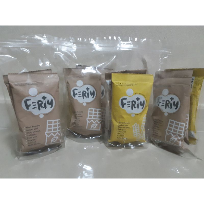 Ferty Protein โปรตีนferty 4แพค มี12 ซอง (มีรสช็อค8+นมข้าว4)