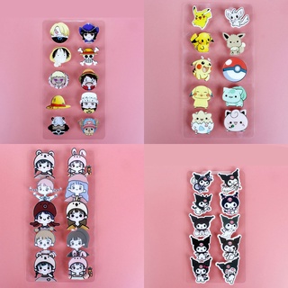 10 ชิ้น การ์ตูนไดโนเสาร์ โปเกม่อน Jibbitz ชุด One Piece อะนิเมะ Jibitz Croc Bunny Bear รองเท้า Charms Pikachu Naruto Jibits Croc Charm Pins สําหรับผู้ชาย อุปกรณ์เสริมตกแต่งรองเท้า