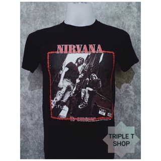 เสื้อยือคอกลม สกรีนลาย NIRVANA