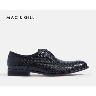 Mac&amp;Gill leather Oxford รองเท้าผู้ชายหนังแท้แบบผูกเชือกสีดำ หนังวัวแท้ Buono Leather Business Shoes soft and comfortable