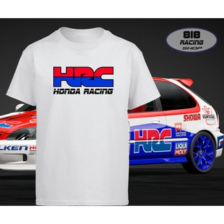 สตรีทแฟชั่น เสื้อยืด Racing Sport [สีขาว / สีเทา][HRC HONDA RACING]คอกลม