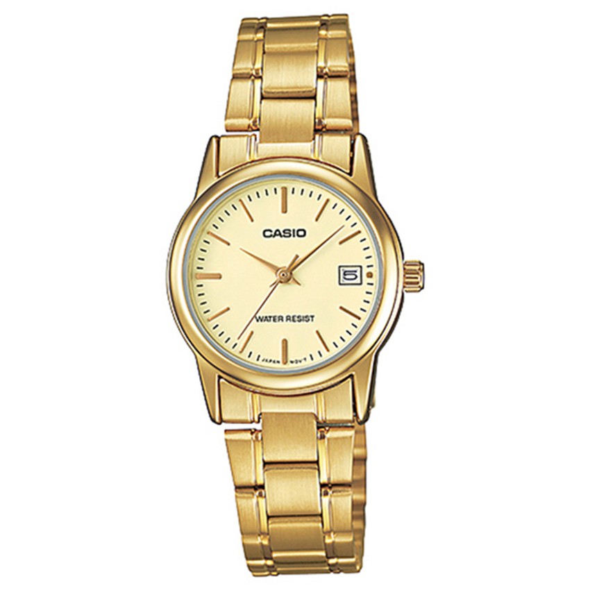 Casio นาฬิกาข้อมือผู้หญิง สายสแตนเลส รุ่น LTP-V002G-9AUDF-สีทอง