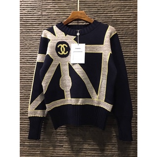 เสื้อกันหนาวแขนยาว Sweater ใหม่ สวยชนRunway สินค้าพร้อมส่ง ราคา 1750- Free size บ่า =15 อก=34-38 ยาว=22