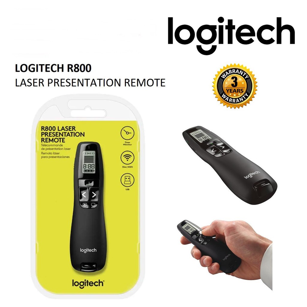 เลเซอร์พอยเตอร์ LOGITECH PRESEN R800 WIRELESS CORDLESS LCD Warranty 3 - y