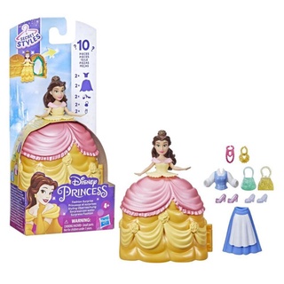 Disney Princess Secret Styles Fashion Surprise Belle, Mini Doll Playset with Clothes and Extras