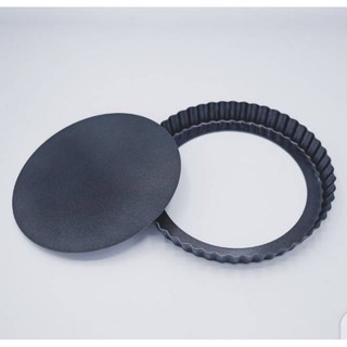 YUKABANถาดอบพาย​ พิมพ์อบพาย  non stick teflon ถาดอบพิซซ่า  เส้นผ่านศูนย์กลาง9นิ้ว10นิ้วและ10.5นิ้ว สูง3 ซม. ขอบหยัก​ กลม