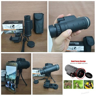 กล้องส่องทางไกลตาเดียว กล้องส่องนก Monocular 40x60 mm 1500m/9500m กำลังขยาย 40 เท่า พร้อมขาล๊อคโทรศัพท์มือถือ