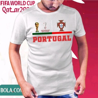 คอลูกเรือเสื้อยืด พิมพ์ลาย Qatar World Cup 2022 TEAM PORTUGAL RONALDO DISTRO สําหรับผู้ชายS-5XL