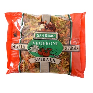 (แพ็ค2)Vegeroni Shapes Spirals San Remo 375g/เวเจอโรนี เชพส์ สไปรัล ซาน เรโม 375g