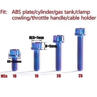 RTAMO Titanium Gr5 M5(#8)x10 15 20 25 30L OD=8.5mm CNC Bolt แผ่น Abs ที่ยึดลวด ถังน้ํามัน ฝาครอบกระบอกสูบ