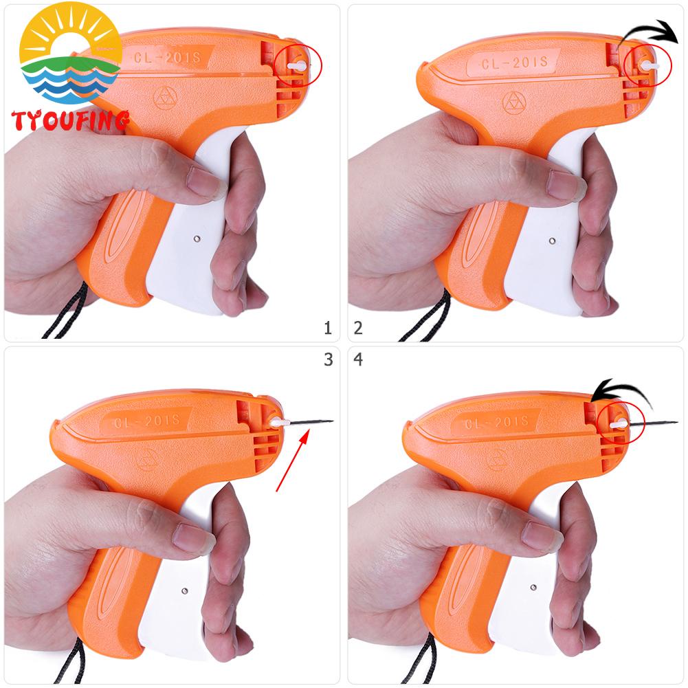 ป้ายแท็กปืนเย็บผ้า + เข็ม 5 ชิ้น + หนาม 1000 ชิ้น