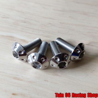 น็อตชิวหน้า ขนาด M5x15 mm แบบลาย 6 จุด / Aerox-155 / CBR-650 [T06RS]