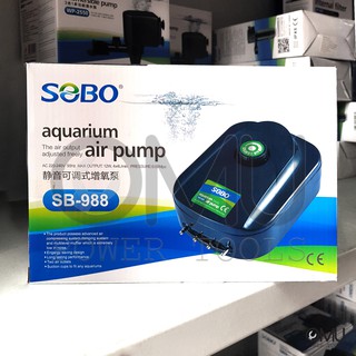 SOBO ปั้มอ๊อกซิเจน ตู้ปลา ปั้มลม SB-988 เสียงเงียบ 4ทาง ขนาด 12W มีปุ่มโวลุมปรับแรงดันลมได้หลายระดับ OUTPUT 4x4L/min