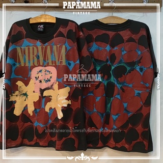 [ NIRVANA ] OVP โอเวอร์ปรินท์ Nirvana Heart Shaped Box  ผ้า100 ฟอกนุ่ม วินเทจ Vtg.Nirvana HSB papamama vintage