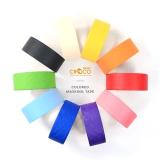 CROCO เทปกระดาษกาวย่น 20 หลา สีธรรมดา