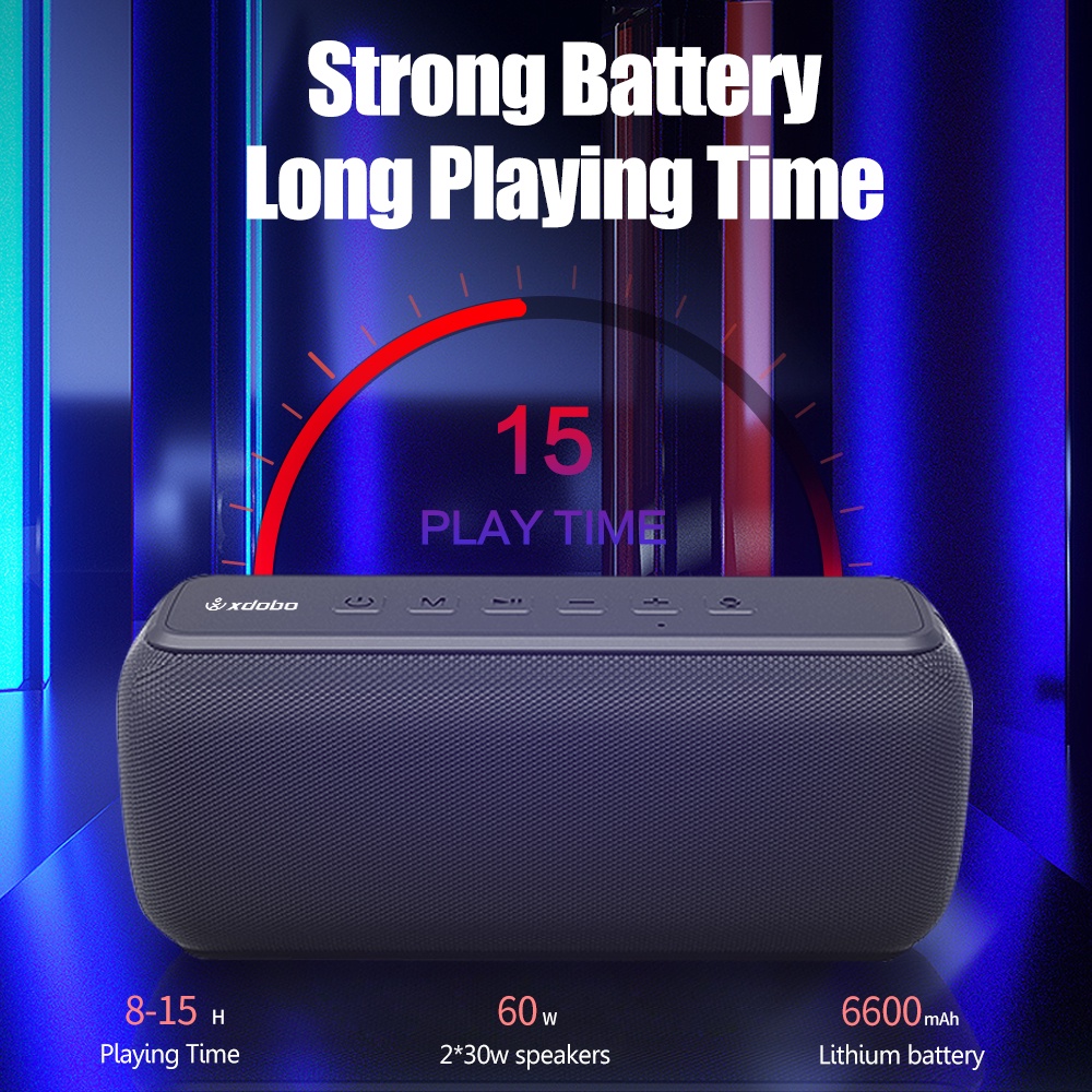 Xdobo X8 ลําโพงบลูทูธ 5.0 60W เสียงเบสหนัก พร้อมลําโพง IPX5 กันน้ํา 360° ผู้ช่วยเสียงเซอร์ราวด์