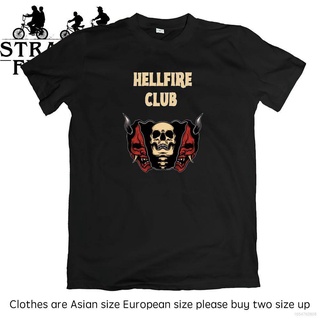 เสื้อยืดแขนสั้นลําลอง ทรงหลวม พิมพ์ลายกราฟฟิคอนิเมะ Stranger Things Hellfire Club3 พลัสไซซ์ สําหรับผู้ชาย และผู้หญิง