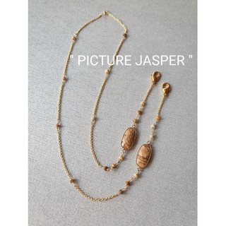 สายคล้องแมส หินนำโชค011 "PICTUERJASPER" พิคเจอร์แจสเปอร์