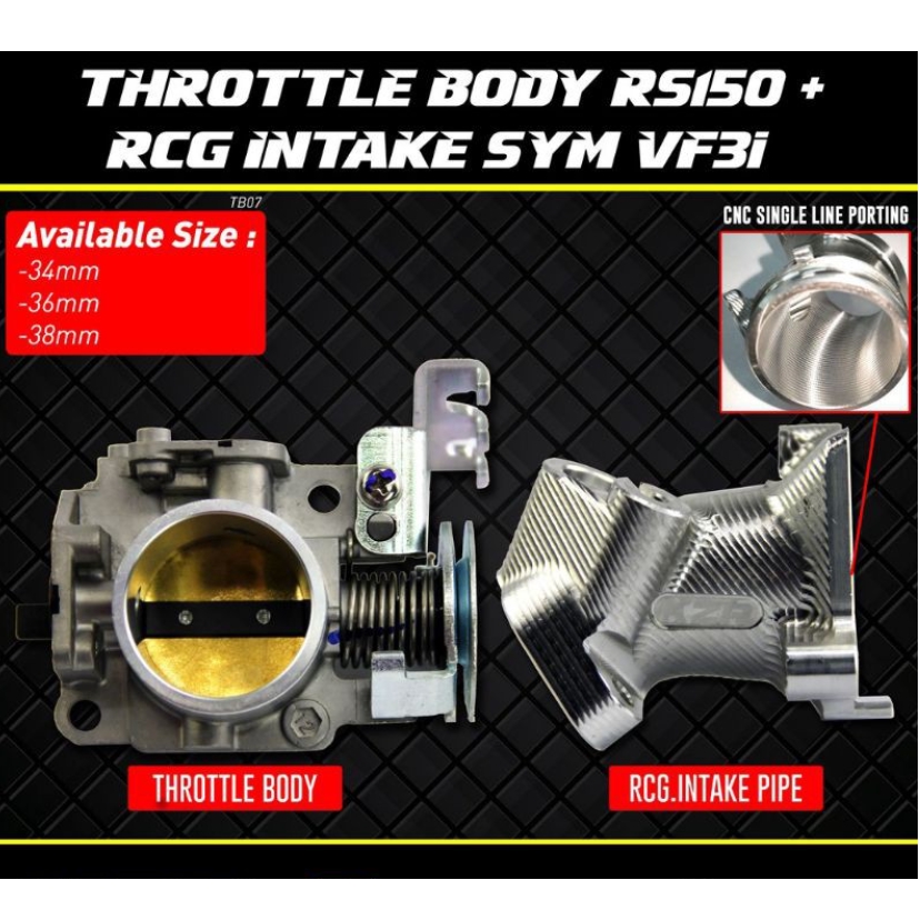 Sym Vf3i เรือนปีกผีเสื้อ (RS150)+ ไอดีครบชุด 32MM 34mm 36mm 38mm KZR KOZI CNC PORTING INTAKE