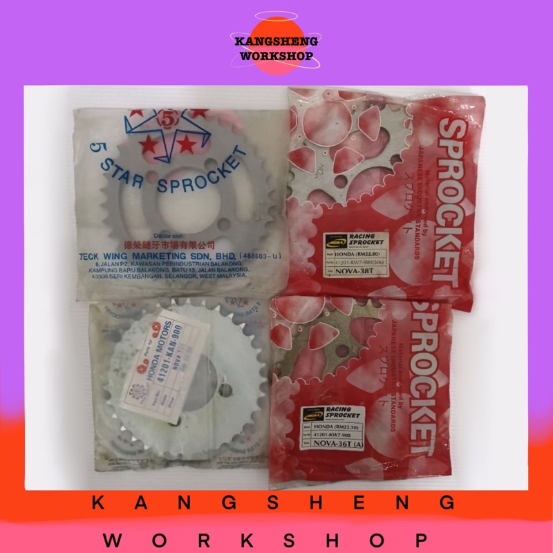 HONDA NOVA (428) SPOCKET - (33T/35T/36T/38T) ~ (HURRICANE/TH110) SPROCKET SPROCKETS TH 110