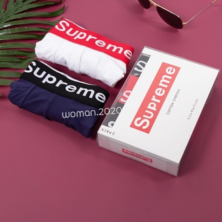 เสื้อ 🔥พร้อมส่ง🔥 กางเกงในชาย Supreme (กล่อง 3ตัว) กางเกงใน สุพรีม บ๊อกเซอร์ Boxer ของแท้ 100% เนื้อนุ่มสบาย ดูดซับเหงื