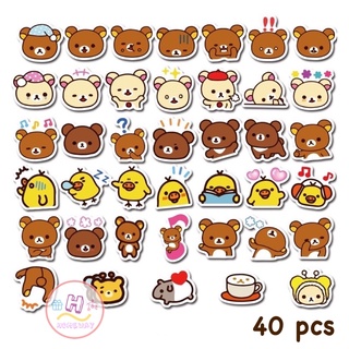 Sticker 🐻สติ๊กเกอร์ Kilakkuma H 26 ริลัค คุมะ 40 ชิ้น ซานริโอ้ sanrio  kuma คุมะ คูมะ ริลัก กูมะ คิทตี้ Hello kitty หมี