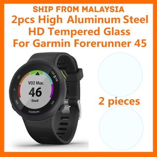 Garmin Forerunner 55 45 [ 2 ชิ้น ] กระจกนิรภัยกันรอยหน้าจอ HD เหล็กอลูมิเนียม