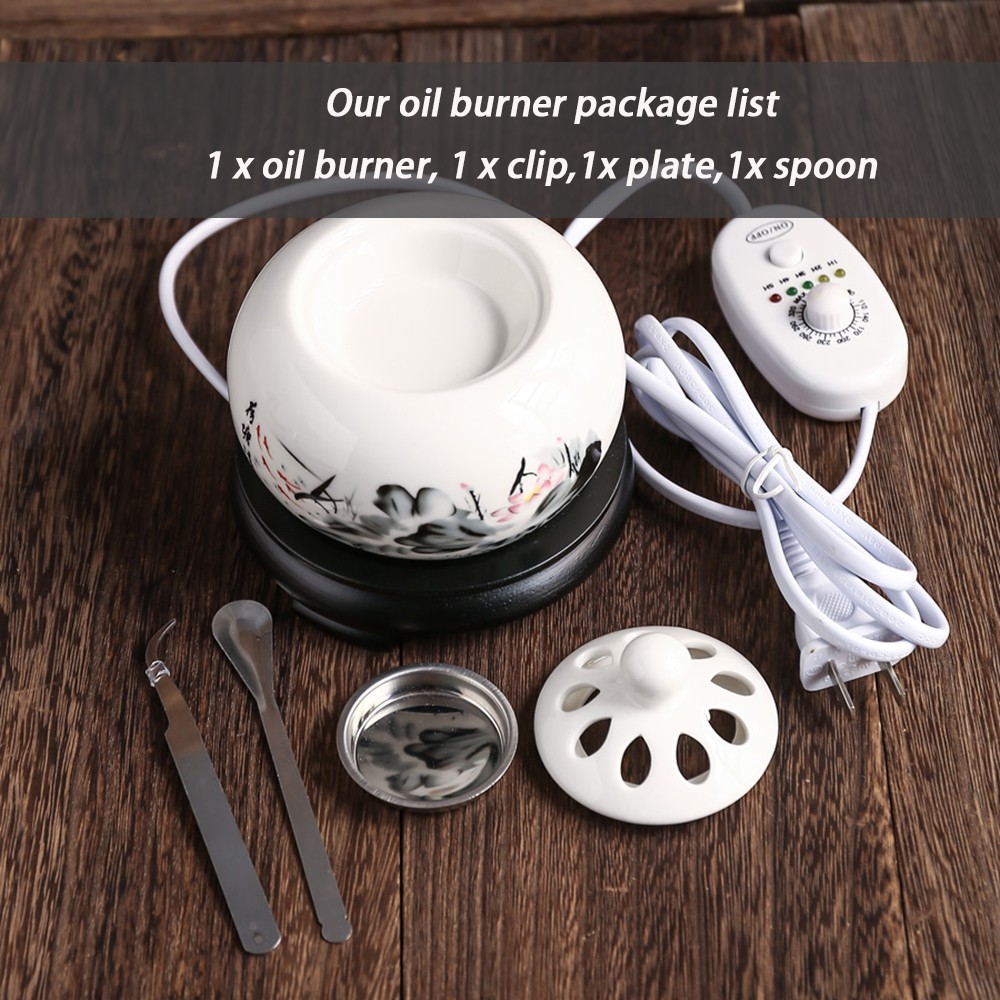 220V Timed Thermostat Electric Essential Oil Burner , Sandalwood