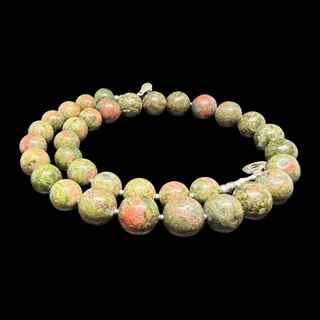 สร้อยคอ หินแจสเปอร์ เม็ดทรงกลม Jasper Round Beads Necklace Handmade Gemstone Jewelry