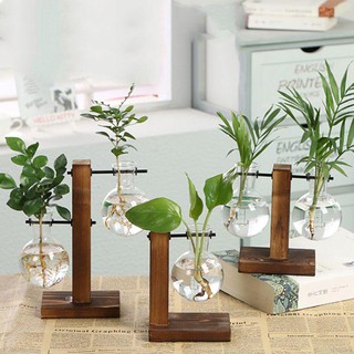 Simple Creative Hydroponic Wood Frame Small Vase C Retro Vase Simple Indoor Vase