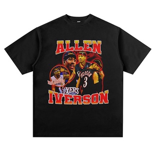 [S-5XL] เสื้อยืดแขนสั้น พิมพ์ลายตัวอักษร Allen Iverson Aaron Iverson ทรงหลวม สไตล์ฮิปฮอป สําหรับผู้ชาย และผู้หญิง