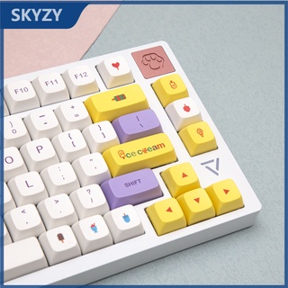 134 คีย์ Ice Cream Keycap XDA Profile Girl PBT DYE-SUB แป้นพิมพ์เครื่องกล Keycap