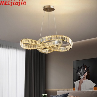 Meijiajia โคมไฟคริสตัล LED สไตล์มินิมอล สําหรับตกแต่งห้องนั่งเล่น ห้องนอน