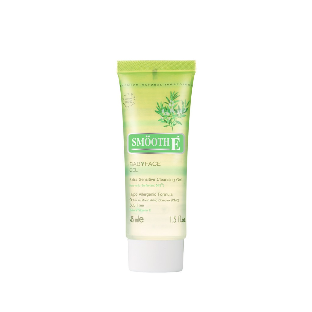 SMOOTH-E สมูทอี เอ็กซ์ตรา เซนซิทีฟ คลีนซิ่ง เจล เบบี้เฟซ เจล ดอกไม้ 1.5 Oz.