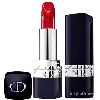 ลิปสติก Dior ลิปสติกสีน้ำเงินเข้มประกายทองใหม่เข้ม ลิปสติกซาติน สำหรับผู้หญิง คลาสสิกสีแดง #999 ลิปซาติน #888 ลิปแมท #52