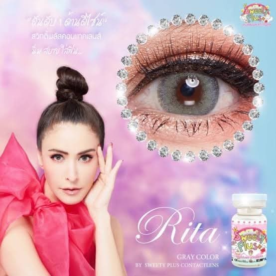 คอนแทคเลนส์ (สายตา -600) Rita สีเทา ยี่ห้อ Sweety plus Dia 14.5