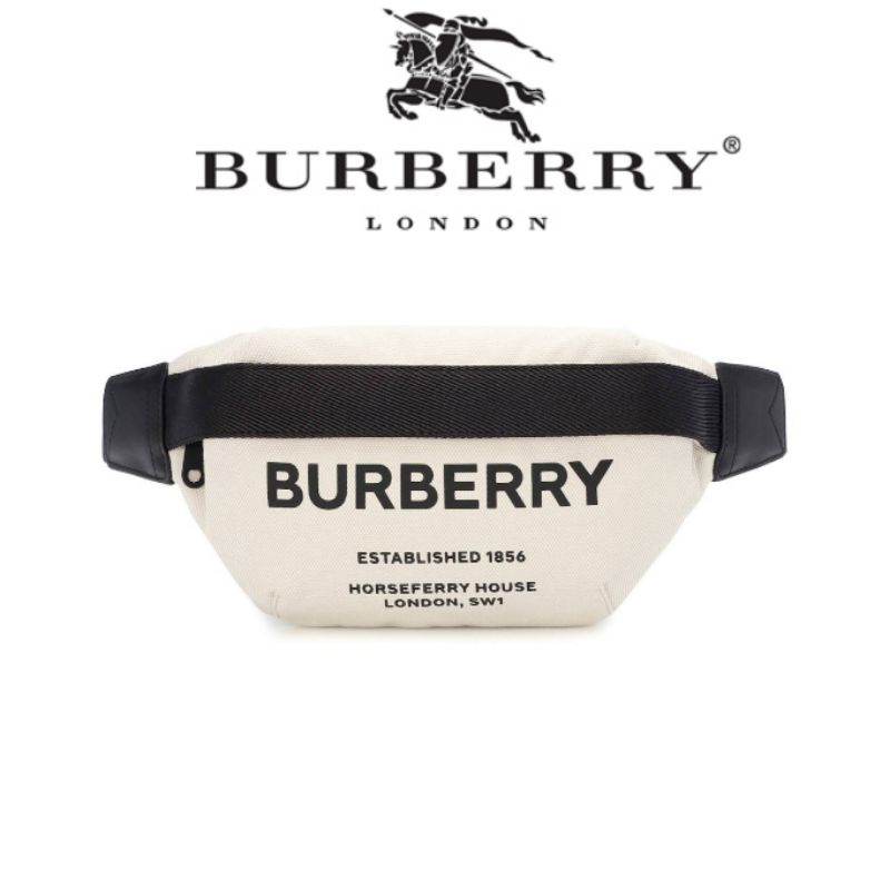 กระเป๋า BURBERRY Belt Black&amp;white Fragrances Bag แท้💯 คาดอก คาดเอว ส่งฟรี