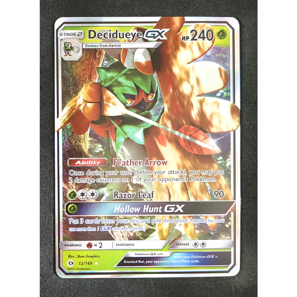 Decidueye GX 12/149 จูไนเปอร์ Pokemon Card (Matt Shadow Series) ภาษาอังกฤษ