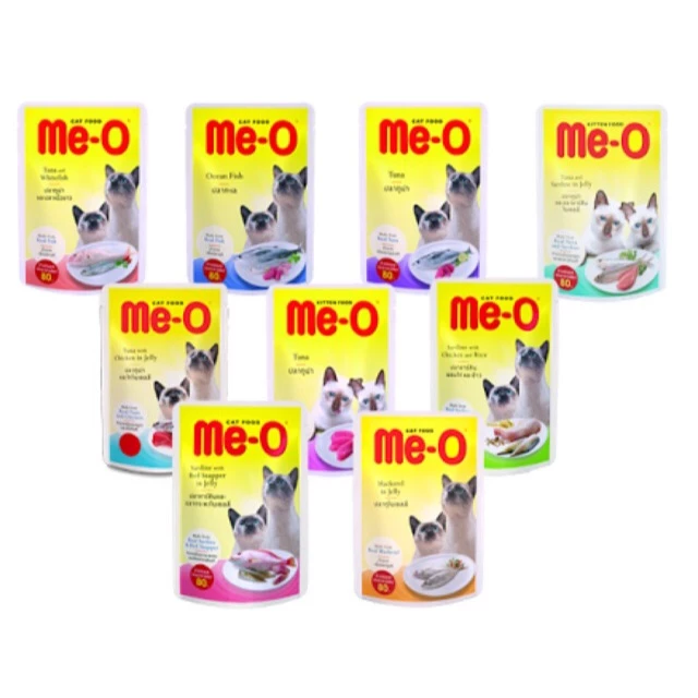 Me-O Cat Pouch 😻 มีโอ อาหารเปียกสำหรับแมวแบบซอง 80g