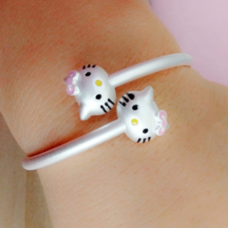 เครื่องประดับเงินกําไลข้อมือสร้อยข้อมือเด็ก Hello Kitty 925 - รูปที่ 3