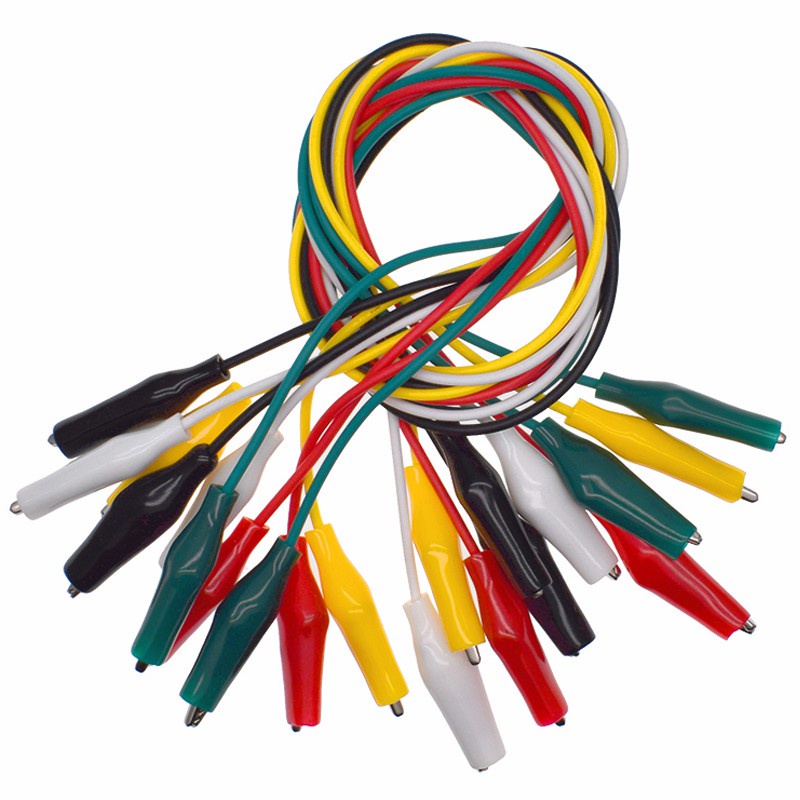 คลิปปากจระเข้ไฟฟ้า Diy สําหรับทดสอบปลายปากจระเข้ จํานวน 10 ชิ้น