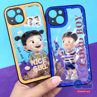 I11 I13   เคสมือถือใสพิมพ์ลายการ์ตูน ผิว3D กันเลนส์กล้อง