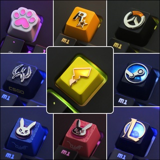 【Keycap】ปุ่มกดคีย์บอร์ด โลหะผสม ลายเกม LOL DVA OW EVA Pikachu Superheroes Spider-Man Iron Man เหมาะกับของขวัญ