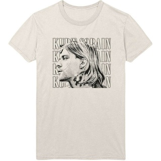 เสื้อยืดโอเวอร์ไซส์เสื้อยืด ผ้าฝ้าย 100% พิมพ์ลาย Kurt Cobain Nirvana Band สีตัดกันS-3XL