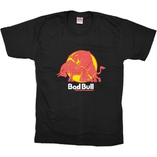 BADBULL เสื้อยืด คอกลม แขนสั้น แฟชั่น unisex BADBULL REDBULL กระทิงแดง ตลก ล้อเลียน เสื้อยืดคอกลม