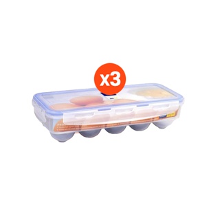 Super Lock กล่องเก็บไข่ 10 ฟอง แพ็ก 3 ชิ้น Egg Storage รุ่น 6110-X03 วางซ้อนกันได้