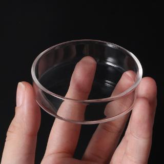 Yu Clear Glass Shrimp Food Round Dishes Small Fish Feeding Bowl Ornamental Supplies