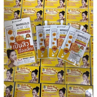 Julas Herb Marigold Acne Gel จุฬาเฮิร์บ เจลแต้มสิวดอกดาวเรือง ลดปัญหาสิว ผิวใส 1 กล่อง 6 ซอง