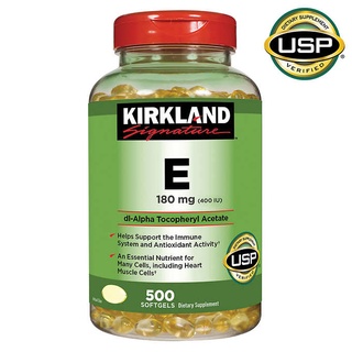 Kirkland Signature Vitamin E 180mg 500 Softgels ต้านอนุมูลอิสระ, บำรุงผิว, หัวใจ,ภูมิคุ้มกัน